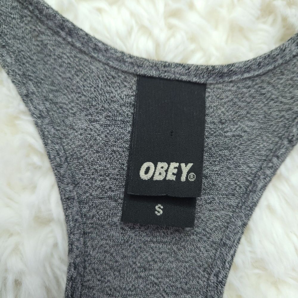 Obey Gray Mandala Racerback Tank Top Size S - Picture 3 of 8